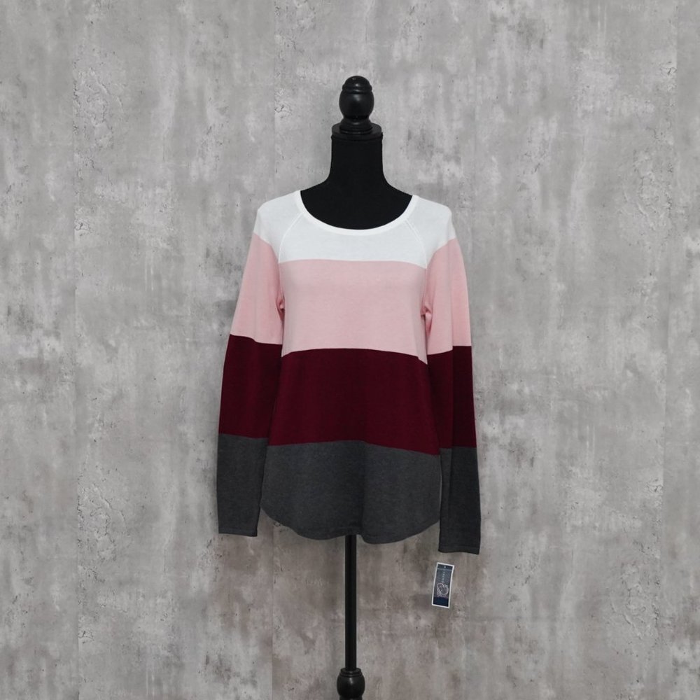 Karen Scott Colorblock Sweater, L